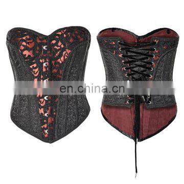 Gothic Adjustable Flower Printed Overbust Corset photo-5