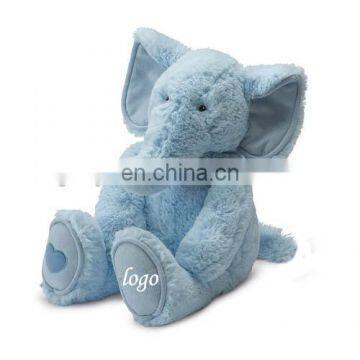 Custom logo blue color elephant plush toy