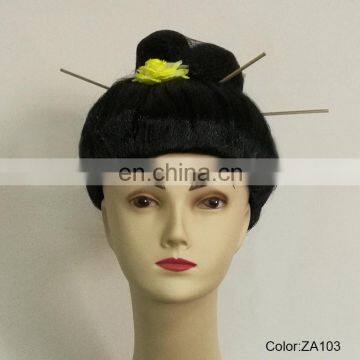 Party Japanese Geisha Girl Hair Bun Wigs P-W209