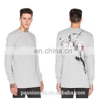 Personalised splash ink printed long sleeve grey tee