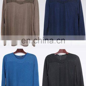 Plus Size Designs Elegant Navy Lace Tops Blouses Women 2017 photo-6