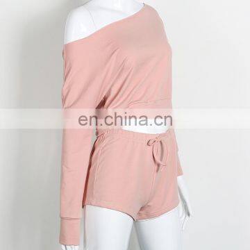T-WTS005 High Fashion Plain New Products Women Sweat Top Summer Tracksuits