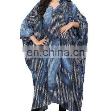Women's Fusion Dotted Printed Style Free Size Kaftan Girls Party Wear Dresses 2017 / Actresses Dresses Collection (kaftans 2017) photo-2