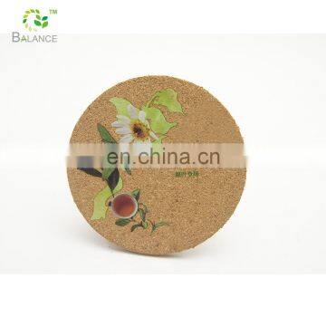 amazon supplier custom design natural thick cork coasters 10cm