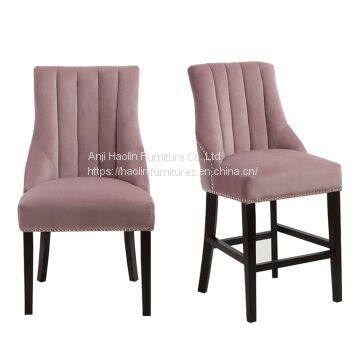 Velvet Pink Dining Chairs,Side chair Counters HL-6064-2