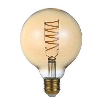 G95 LED Filament globe Bulb for perfectly replacement of incandescent lamp 5w 300lm dimmable amber