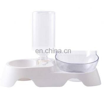 Lovely Cat Ear Shaped Pets Feeder Bevel Double Water Bowls Neck Protection Cat Bowl