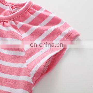 Pink Stripe Dress And Leggings Girl Summer Outfit Kids Clothing Baby Clothes photo-3