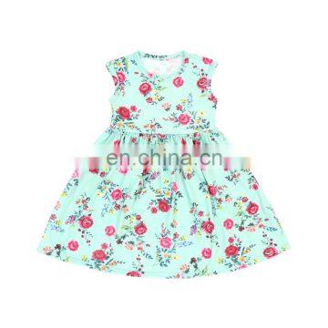 Girls Mint Flower Sleeveless Dress Baby Summer  Mother Daughter Matching Dress