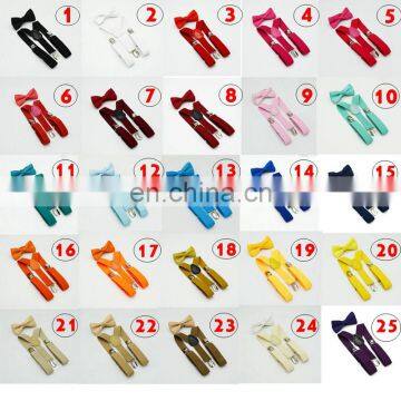 Kids Suspenders & Bow Tie Set for 1-10T 32colors Baby Unisex Braces Elastic Y-back Accessories photo-2