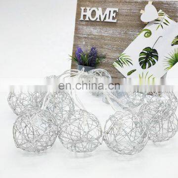 YIWO Holiday Decoration Christmas Led Light Silver Metal Ball Shaped String Lights Golden Fairy Lights For Home Party Decoration photo-4