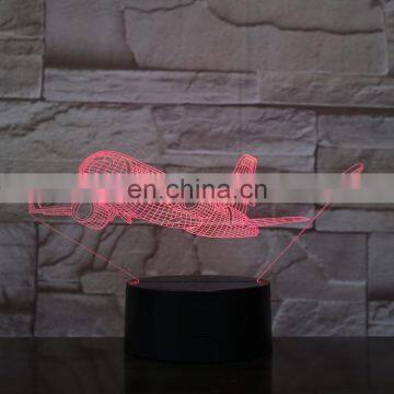 War Plane Fighter Aircraft 3D Night Lights Table Lamp Multi Colors Military Jet Plane With USB Power Decor Gift photo-3