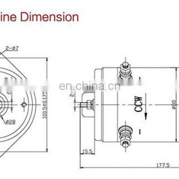 3200RPM 800W 24Volt Hydraulic DC Motor With 80mm Outside Diameter