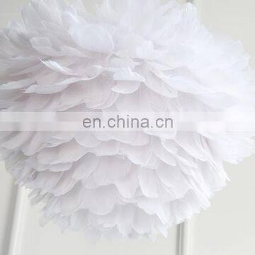 Feather Shade Chandelier Lighting White Indoor Ceiling Hanging Pendant Lights photo-5
