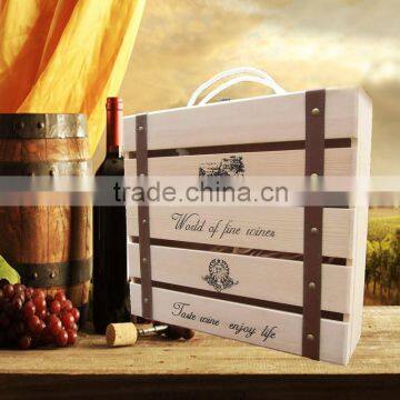 Custom Wholesale Wooden Wine Gift Boxes for 4 Bottles photo-2