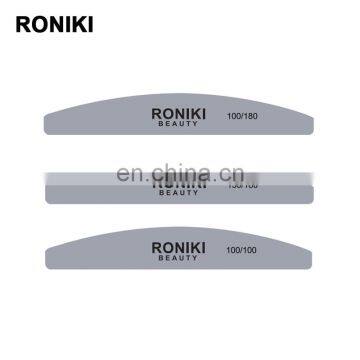 RONIKI Half Moon Shapes Mini Finger File Nail Professional Customized Printed With Logo Manicure Nail File 100/180 photo-2