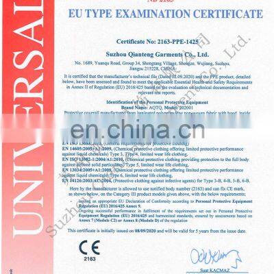 PPE Non Woven Protective Coverall Chemical Protection Coverall With Hood Full Body photo-3