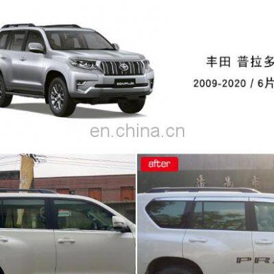 Chrome Door Visor Side Window Deflector Shade Sun Rain Shield Silver Strips Guard for Toyota Land Cruiser Prado 2009 photo-3