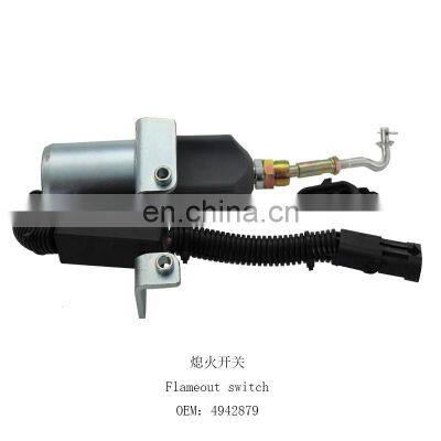 4942879 Electric parts Flameout Solenoid Valve for excavator stop Solenoid valve