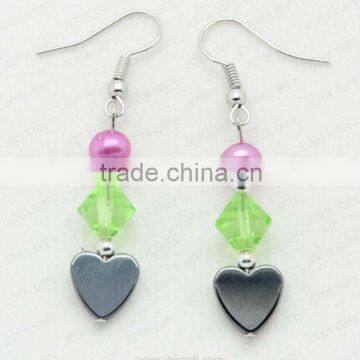 Fashion Hematite Heart Beads Earring