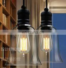 Indoor Vintage Decoration Industrial Glass Pendant Light Hanging Lamps photo-5