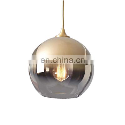 Modern Light Decorative Nordic E27 Glass Pendant Lamp Grey Glass Hotel Chandelier