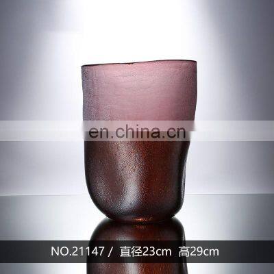 Nordic Home Decor Creative Luxury Red Cylinder Vase Flower Glass Set Wholesale photo-3