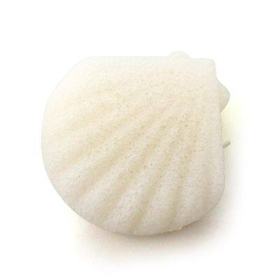 Wholesale White Color Shell Shape Natural Facial Organic Konjac Sponge photo-2