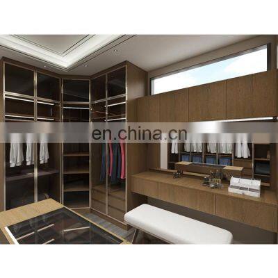 Customied Modern Mirrored Wardrobe Sliding Door Walk In Closet For Bedroom Furniture Set