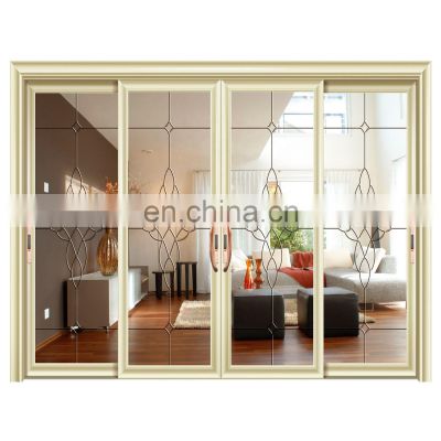 Double tempered clear luxury glass modern design aluminium sliding door entrance door