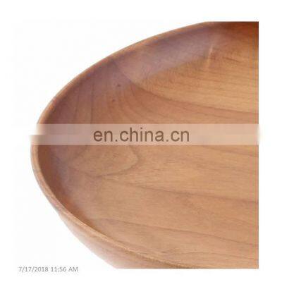 Eco-Friendly Round Design Wooden Dish Plate photo-4
