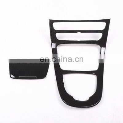 For Mercedes Benz W213 E Class 2016 2017 2018 ABS Plastic Carbon Fiber Color Console Gear Panel Frame Cover Trim Stickers Parts