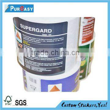 Permanent waterproof die cut printing self adhesive paper label sticker