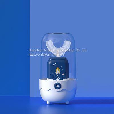 Non-Toxic Bpa Free Kids U Shaped Toothbrush With Silicone Brush Head U Shape Toothbrush Kids photo-2