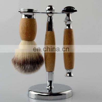 Bamboo Wood Handle Stainless Steel Safety Razor Set