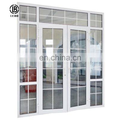 White PVC Profile Half Glass Half Panel UPVC Casement Swing door