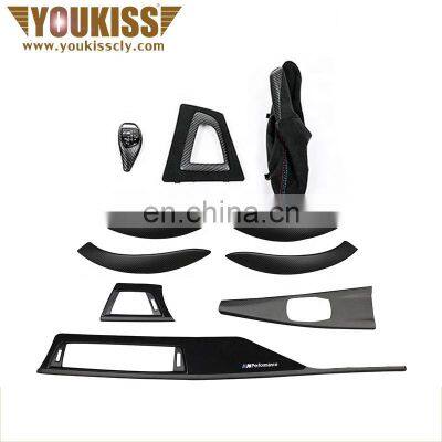 UKISS Automotive Body Parts Black Interior For BMW 3 Series 4 Series F 30 F 32 Carbon Fiber Interior