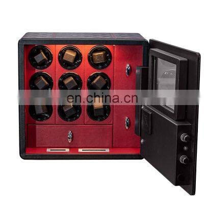JIMBO Steel Luxury Rotations Mainspring Portable 9 Watch Winder Box With Drawer photo-3