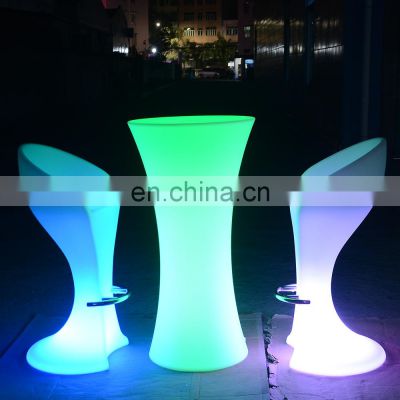 LED table and chairs /Led PE Light Up Chair for Restaurant Discotheque Pub Used Glowing Bar Table