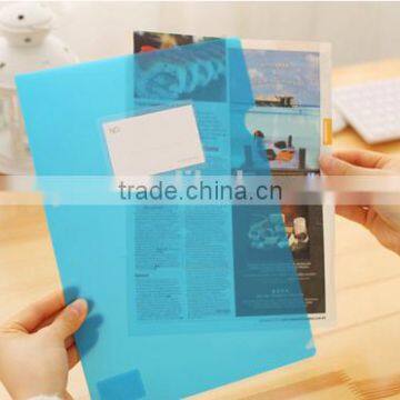 Hot sell A4 colorful clear plastic file folder with card holder