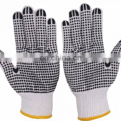 PVC Dotted Cotton Knitted Gloves Safety Glove Anti Slip Working PVC Dotted Canvas Cotton Hand Gloves photo-3