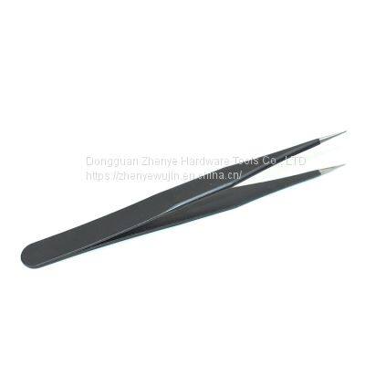 Anti Static Tweezers Swiss High Elastic Antimagnetic Acid Proof Stainless Steel Curved Point Precision Tweezers ESD-10 photo-4