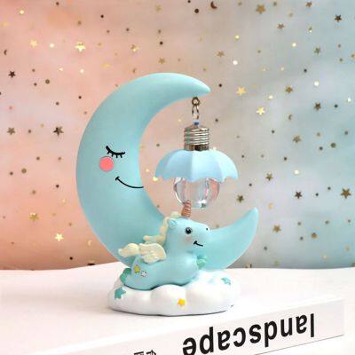 Resin Moon Unicorn LED Night Light Cartoon Baby Nursery Lamps Children Toy Gift Kids Room Craft Table Lights Decor Unicorn Lamp photo-6