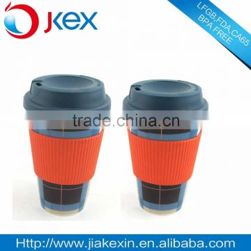 plastic silicone coffee cup with lid