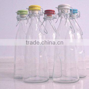 500ml glass bottle with ceramic swing top cap for juice or liquor, ceramic swing top lid