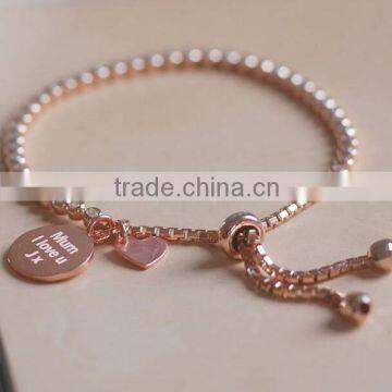 Rose Gold Slim Slider Bracelet, Ladies Bracelet Fancy Designs New Designs