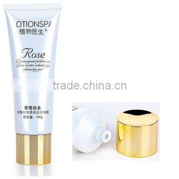 100g soft tube,plastic tube for cosmetic packaging with new style acrylic cap