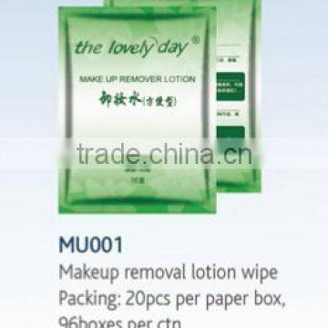 Make up removal lotion wipe