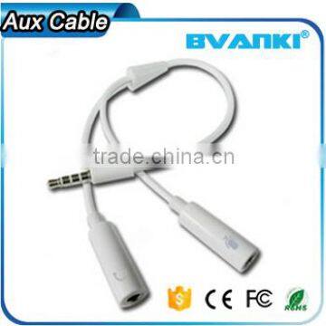 2016 online shopping Custom aux cable wholesale for iphone 3.5mm Y Splitter Audio Cable 1 male to 2 female audio cable                        
                                                                                Supplier's Choice