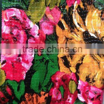 Colorful Big Flowers PU Leather for Bags, Cases and Shoes